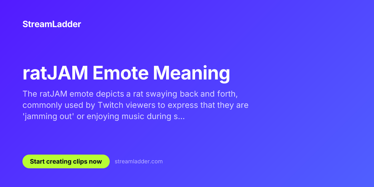 Ratjam ratJAM Emote Meaning | StreamLadder | StreamLadder